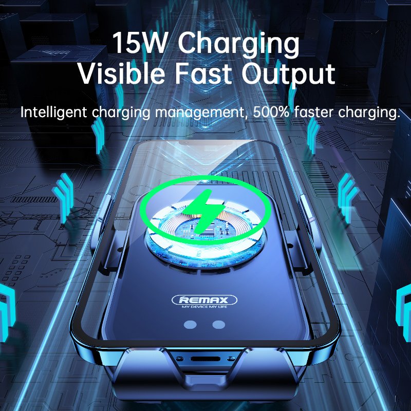 REMAX Wireless Charging Table Phone Car Holder Wireless USB Fast Charger