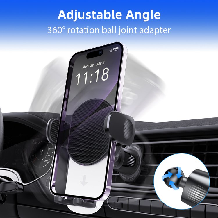 Car Holder for Phone in Air Vent Car Mount Cell Phone Holder Smartphone Holders Rotatable and Rectangle Phone Support Stand