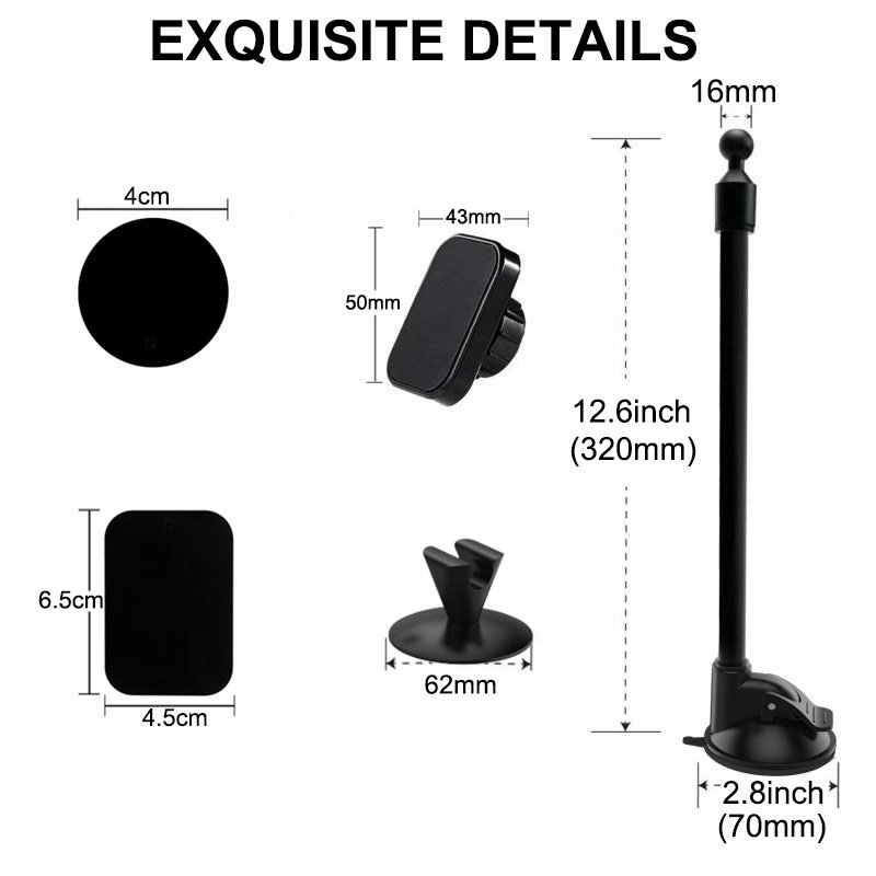 Universal Magnetic Phone Holder Car Long Arm Windshield Dashboard Magnet Car Holder Mount Dock For Phone Mobile Stand