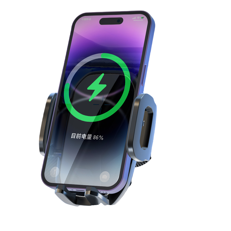 Black Stable Car Air Vent Wireless 15W Fast Charging Phone Car Holder Portable & Flexible In-Shop Phone Car Holders by Type C