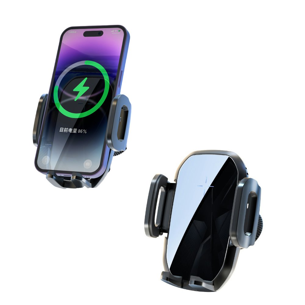 Black Stable Car Air Vent Wireless 15W Fast Charging Phone Car Holder Portable & Flexible In-Shop Phone Car Holders by Type C
