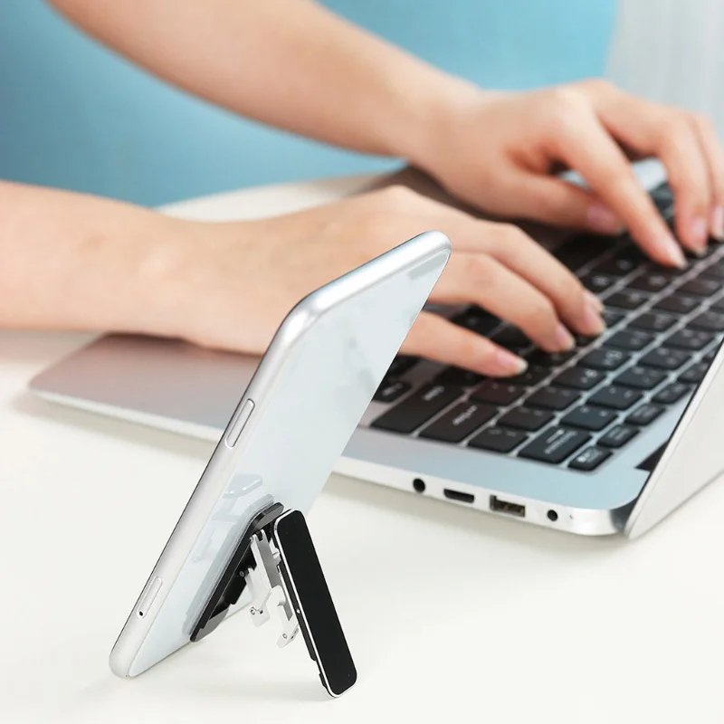 Universal Mini Metal Folding Mobile Phone Holder Aluminum Alloy Invisible Portable Desktop Stand Mount Mobile Phone Accessories