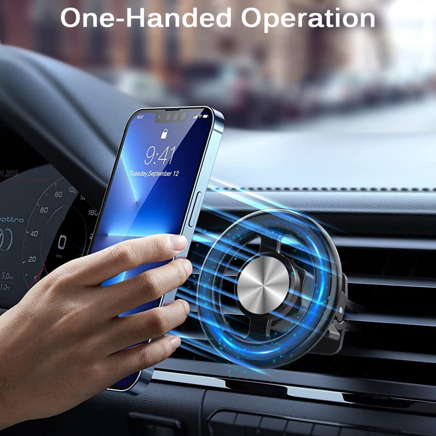 Universal Upgraded Strong Magnetic Absorber Adjustable Metal Plastic Buckle Type Air Outlet Hook Car Phone Holder