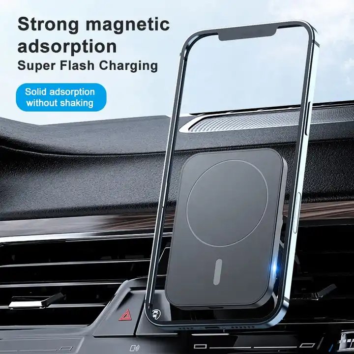 PD 10/15W 5/9v 1a Wireless Fast Charger Magnetic Car Charger Mount Mobile Phone Holder Retractable Phone Holder Fast Charging