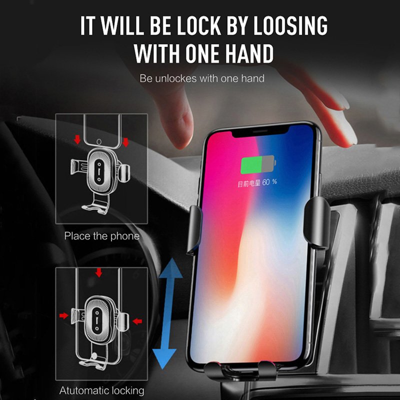 Universal Phone Holder Stand Mobile Fast Car Wireless Charger
