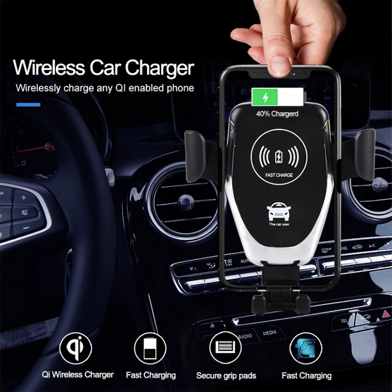 Universal Phone Holder Stand Mobile Fast Car Wireless Charger