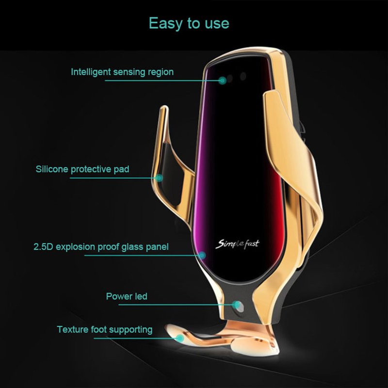 Hot Sell R3 Smart Sensor 10w Car Wireless Charger For Cell Phones Automatic Clamping Wireless Charger Car Phone Holder