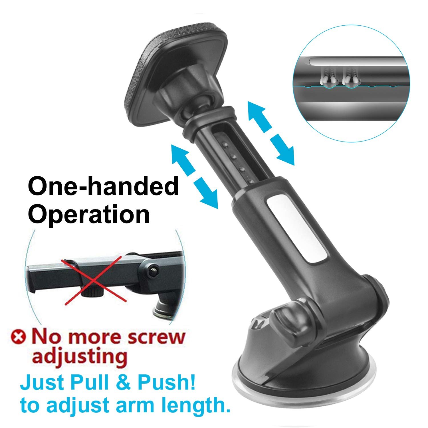 APPS2Car Mini Universal Magnetic Phone Car Mount Dashboard Windshield Car Phone Mount Holder with strong Magnet