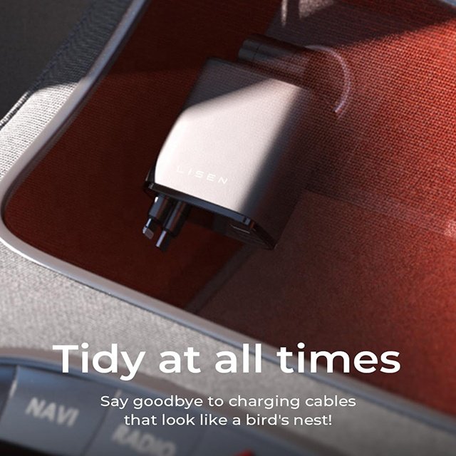 LISEN Latest Design 4 in 1 Multi-mouth Retractable USB C 100W Fast Car Phone Charger for Mobile Phone