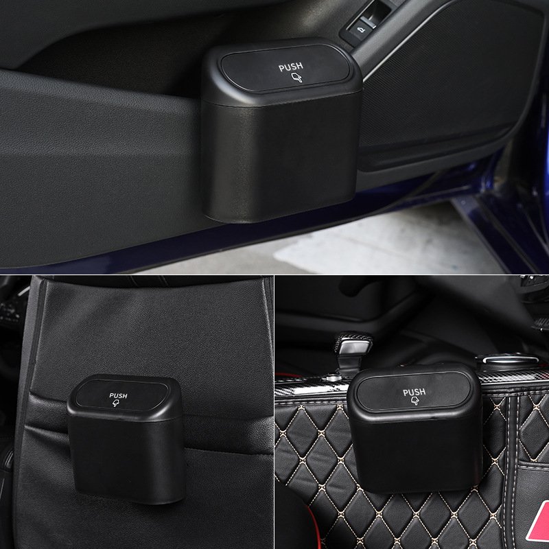 Universal Mini Car Cup Holder Trash Can Auto Garbage Box Trash Bin with Lid Vehicle Trash Bin