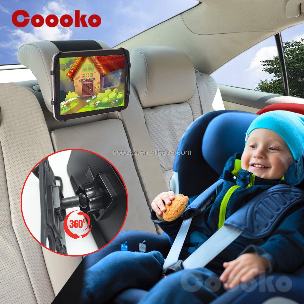 Car Headrest Tablet Mount Holder for Car Back Seat Universal iPad Car Holder for Kids in Back Seats 360 Rotatable Tablet Holder