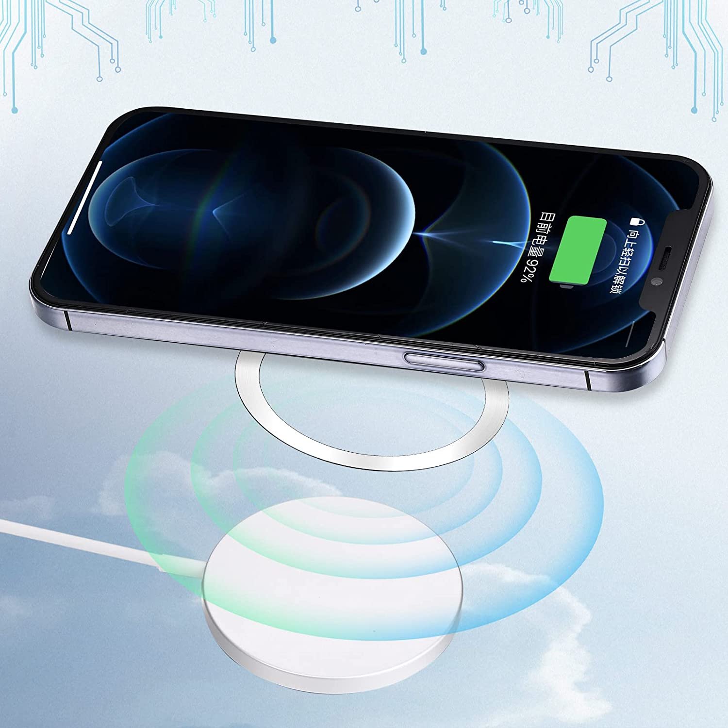 Universal Car Qi Phone Holder Iron Plate Sticker Ring Forlooseaf Wallet Magnetic Wireless Charger Stand