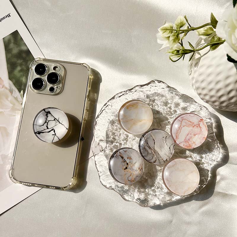 Factory Custom High Quality Crystal Transparent Phone Grip Wholesale Mobile Phone Holder Spherical Phone Socket Custom Logo