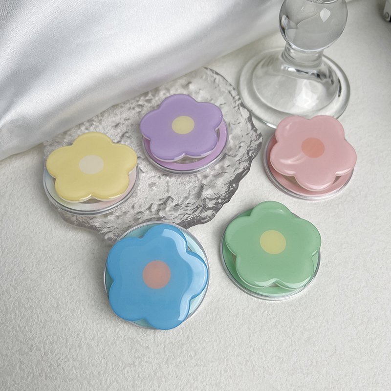 Macarons Flower Magnetic Folding Mobile Phone Grip Holder Socket Pocket Support For Magsafe IPhone Samsung Mac Safe Ring Finger