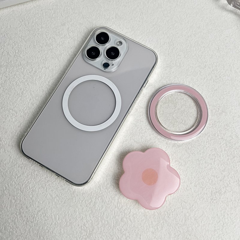 Macarons Flower Magnetic Folding Mobile Phone Grip Holder Socket Pocket Support For Magsafe IPhone Samsung Mac Safe Ring Finger