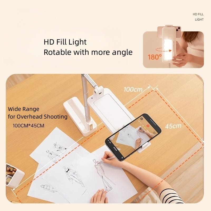 Extendable Phone Stand content creator kit Phone Holder overhead tripod Stand for Live Stream Makeup YouTube Video TikTok
