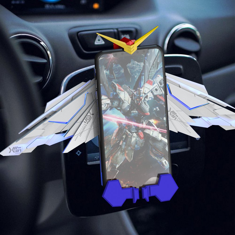 dropshipping Automatic Infrared Sensor Mobile Armor Style Car Use Wireless Charging Mount Holder with LED Light