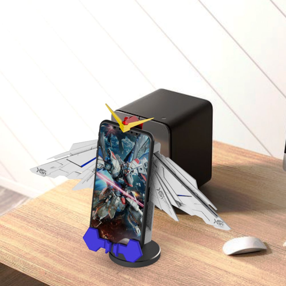 dropshipping Automatic Infrared Sensor Mobile Armor Style Car Use Wireless Charging Mount Holder with LED Light