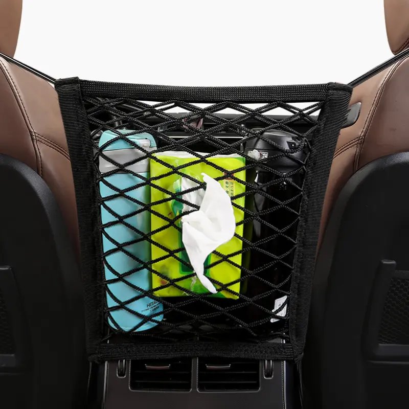 Car organizer between seats Back Barrier of Pet Multifunctional 3-Layer Car Mesh Organizer Travel Pocket For Car