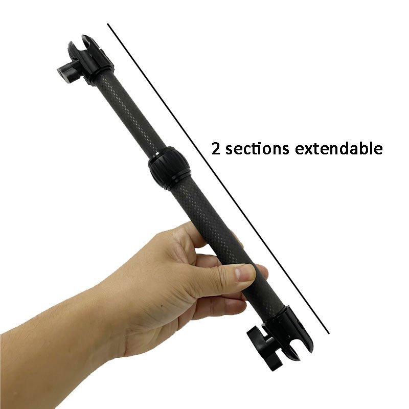Custom car phone mount extension arm adjustable 15cm 13 inch carbon fiber telescoping socket arm