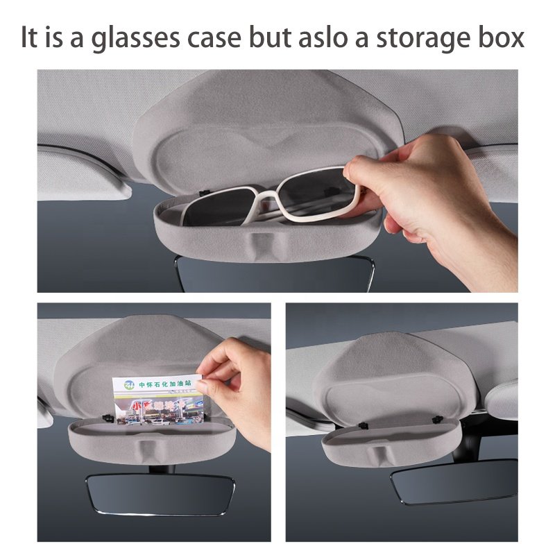 Car Glasses Holder Case Sunglasses Card Storage Box for Tesla Model 3 Y Auto Interior Modification Accessories Wholesale