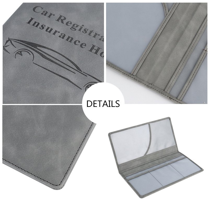Travel Accessories Car Insurance Sticker display Pu Leather pocket holder Vehicle Organizer wallet For driver Licence card