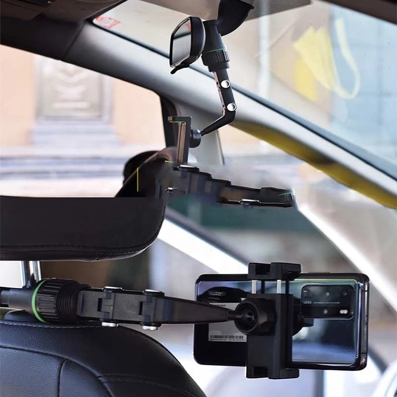 2024 Universal H5 Rearview Adjustable Bracket 360 degrees rear view Mirror Rotatable Retractable cell Phone Holder For Car