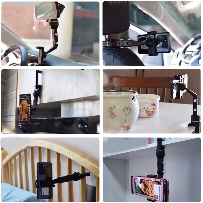 2024 Universal H5 Rearview Adjustable Bracket 360 degrees rear view Mirror Rotatable Retractable cell Phone Holder For Car