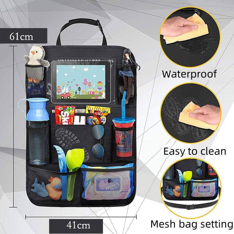 Oxford fabric Waterproof Hanging Auto storage Bag multi pockets Car Seat Organiser Seat Back Storage