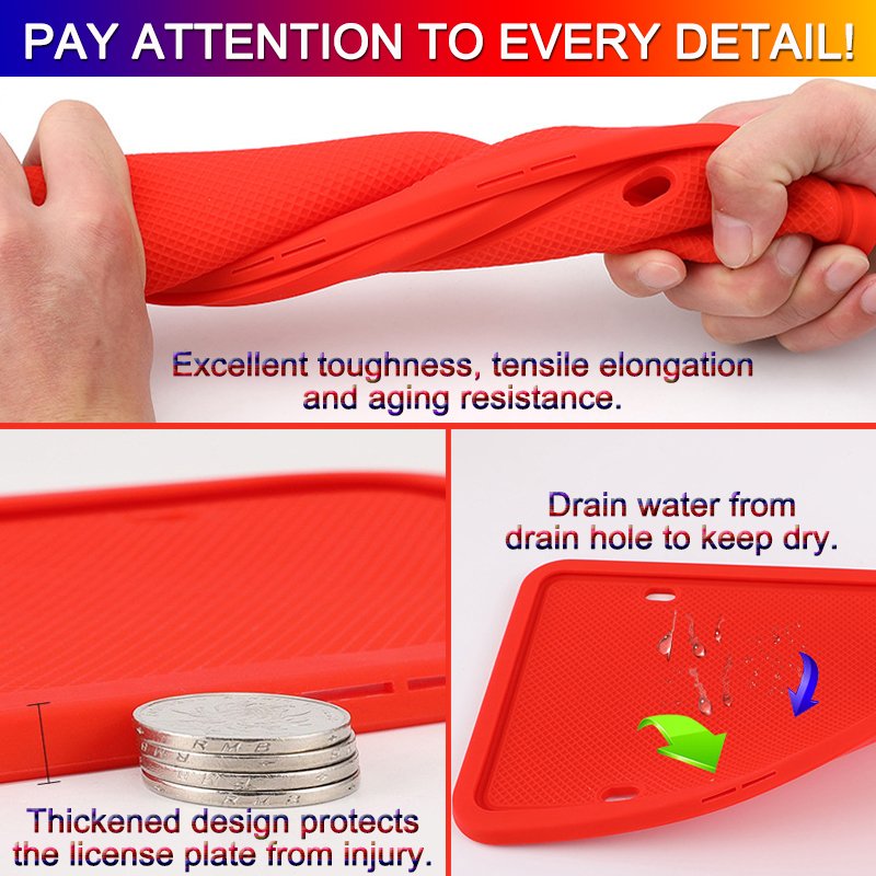 US-style silicone license plate frame, no damage to the paint US-standard license plate holder.