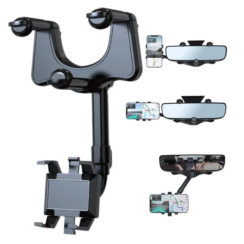 Fifth Generation 360 Degree Adjustable Rotatable Car Rearview Mirror Phone Holder Mobile Phone Holders for Cars