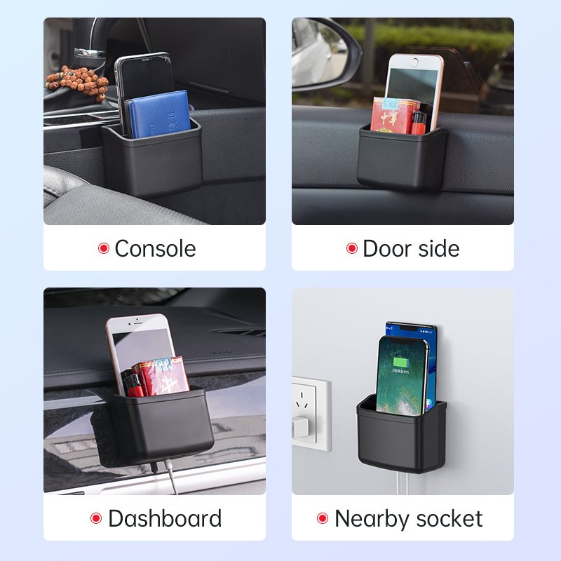 ISO9001 Dual Layer Car Dashboard Mount Wall Mount Phone Holder Cigarette Box Organizer car mobile phone holder