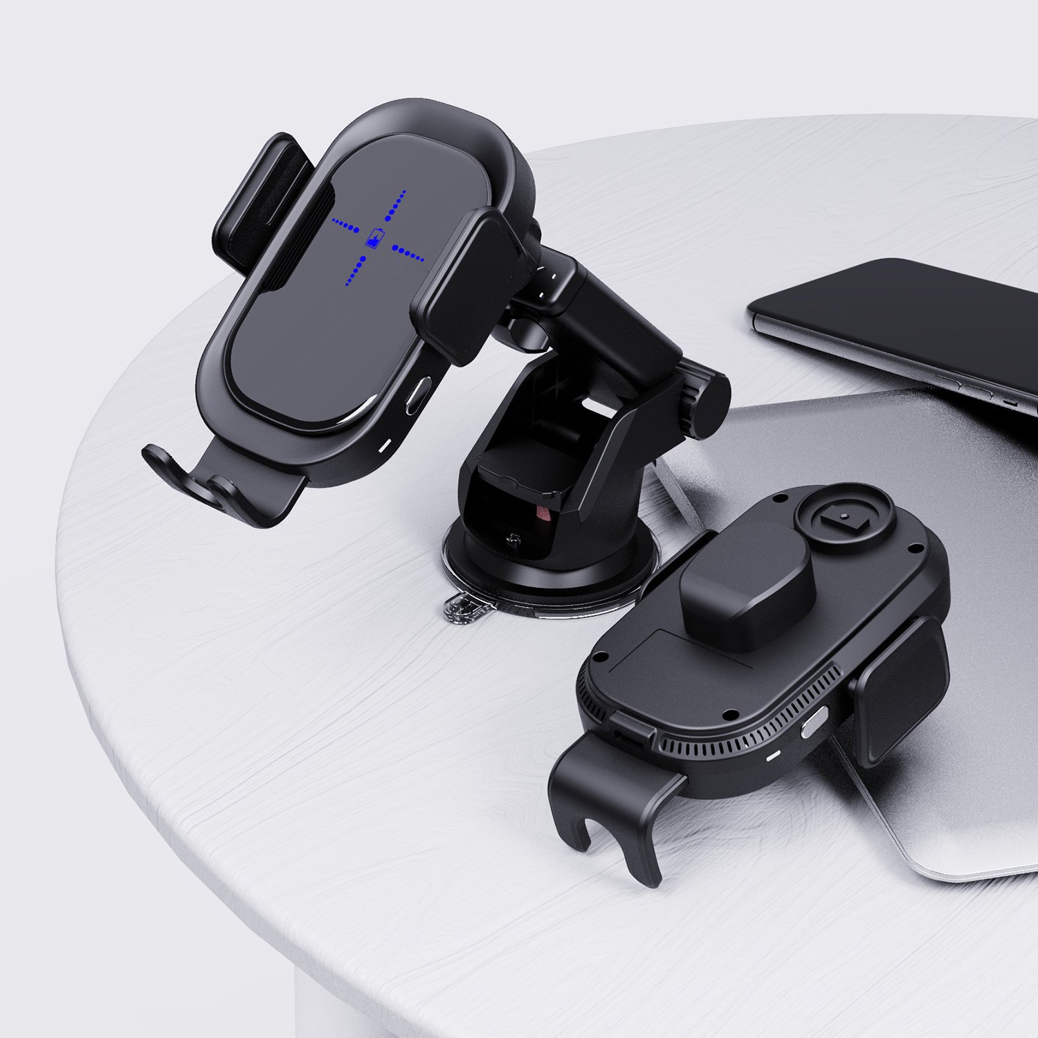 Universal Smart Sensor Automatic Clamping Car Phone Holder Wireless Charger Mount 15w Fast Charging Wireless Car Charger