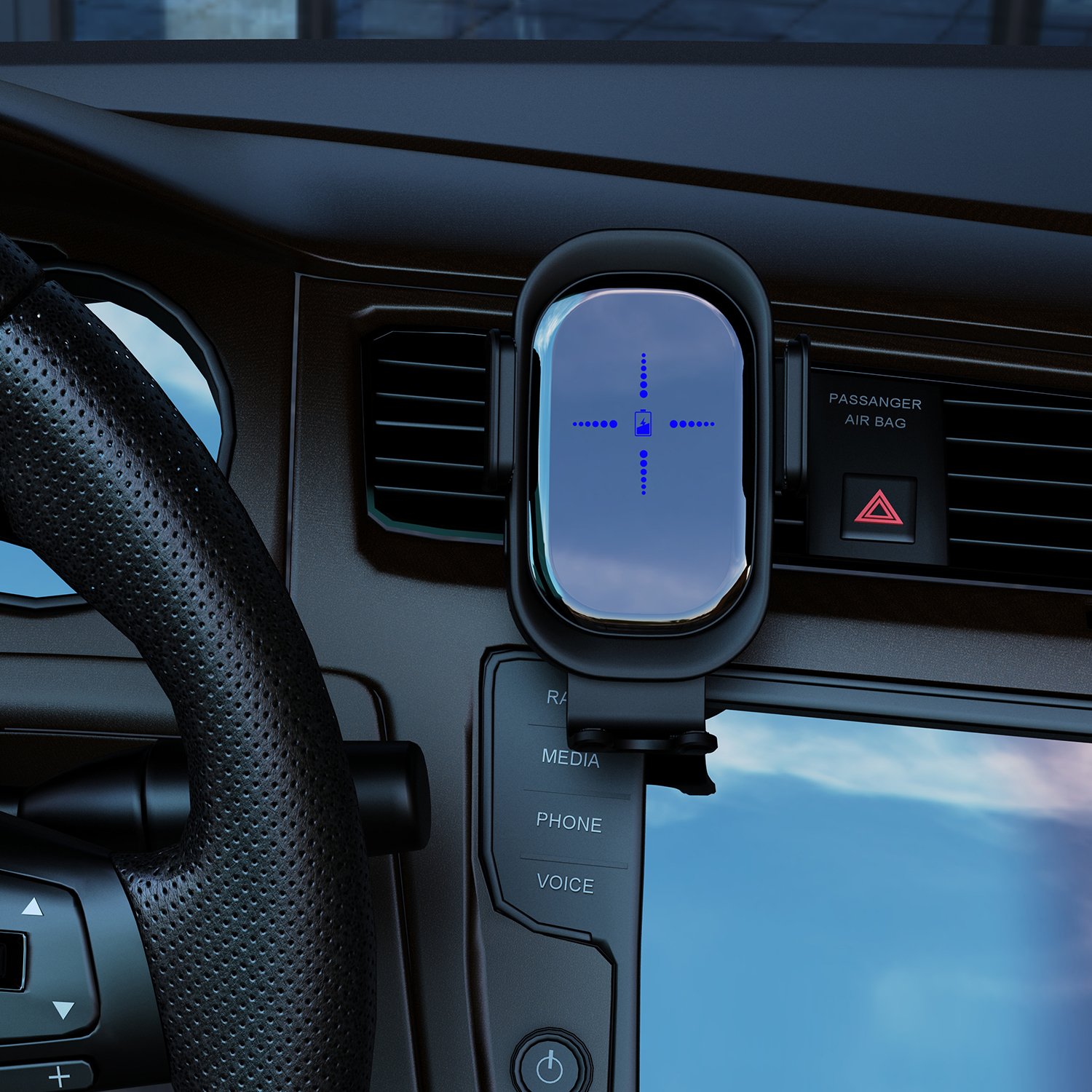 Universal Smart Sensor Automatic Clamping Car Phone Holder Wireless Charger Mount 15w Fast Charging Wireless Car Charger