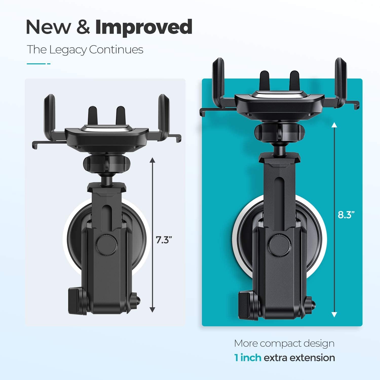 2024 Hot Sale Automatic Rotation 360 Degrees Car Phone Stand Car Phone Mount With Strong Sucker Cup Base