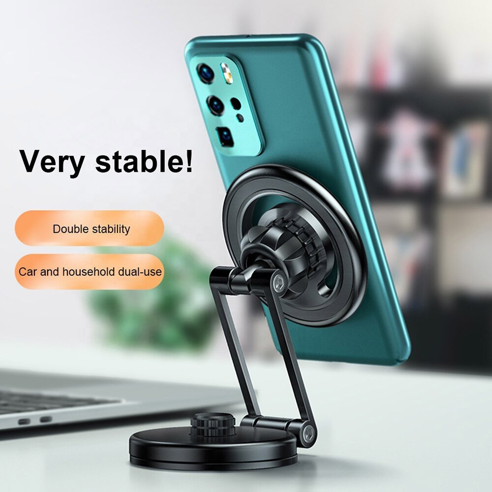 Universal Magnetic Car Phone Holder Adjustment Cellphone Stand GPS Bracket 360 Degree Rotating Alloy Mobile Phone Holder Bracket