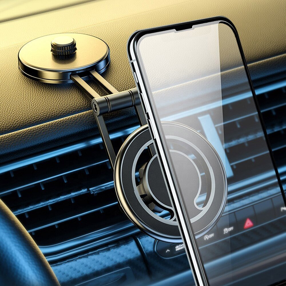Universal Magnetic Car Phone Holder Adjustment Cellphone Stand GPS Bracket 360 Degree Rotating Alloy Mobile Phone Holder Bracket
