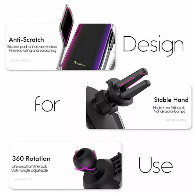 Wholesale OEM 2 in 1 Car Mount Mobile Phone Holder 15W Qi Smart Sensor Auto Clamping Fast Charging Wireless Car Chargers