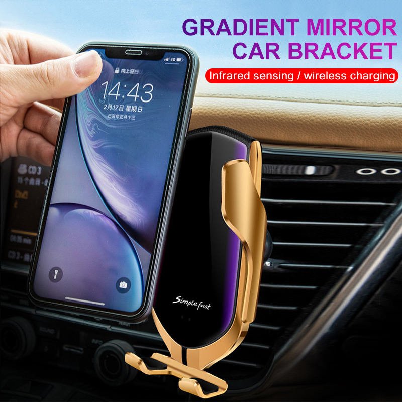 Wholesale OEM 2 in 1 Car Mount Mobile Phone Holder 15W Qi Smart Sensor Auto Clamping Fast Charging Wireless Car Chargers