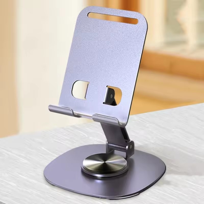 Adjustable Portable Foldable Desktop Phone Stand Holder Anti-slip 360 Rotating Metal Desk Mobile Phone Holder for All Phones