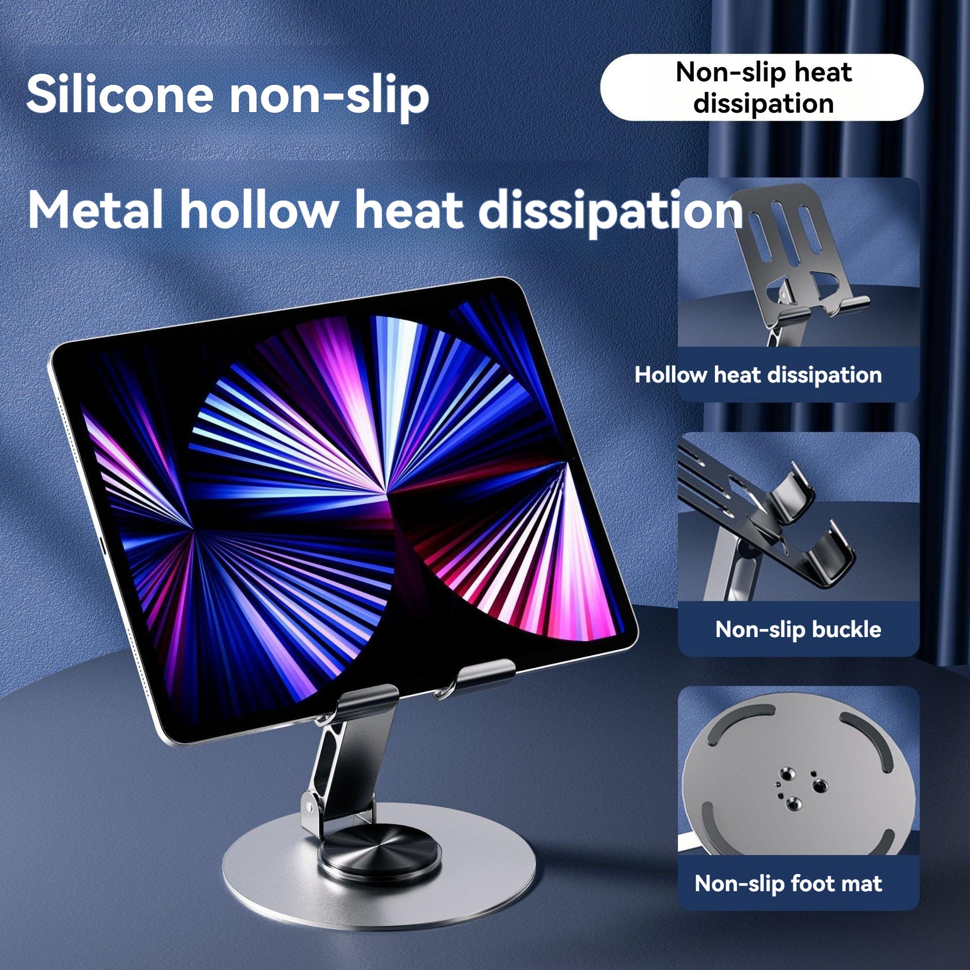 Metal live broadcast mobile phone holder 360 degree rotation adjustment folding lazy tablet desktop mobile phone holder