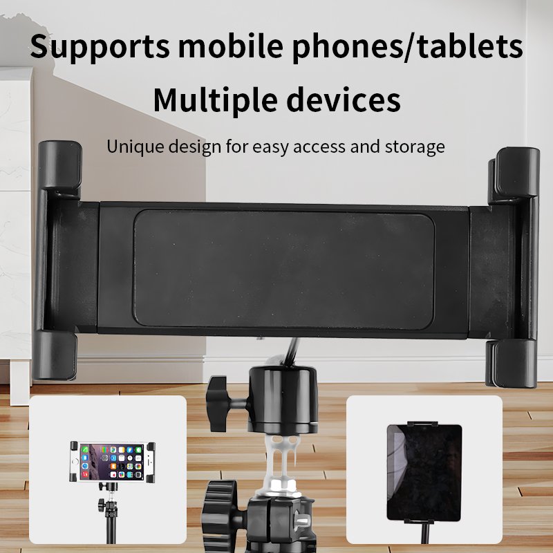 KALIOU B044 Wholesale Universal Stretch Large Clip 1/4 Screw Hole Phone Tablet Holder with Ball Head Adapter Support Tripod