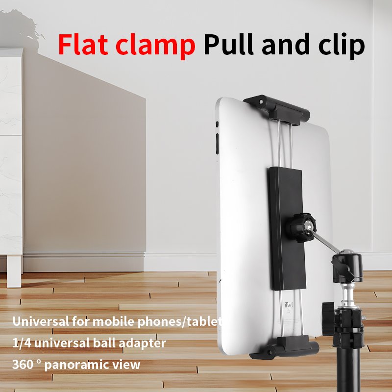 KALIOU B044 Wholesale Universal Stretch Large Clip 1/4 Screw Hole Phone Tablet Holder with Ball Head Adapter Support Tripod