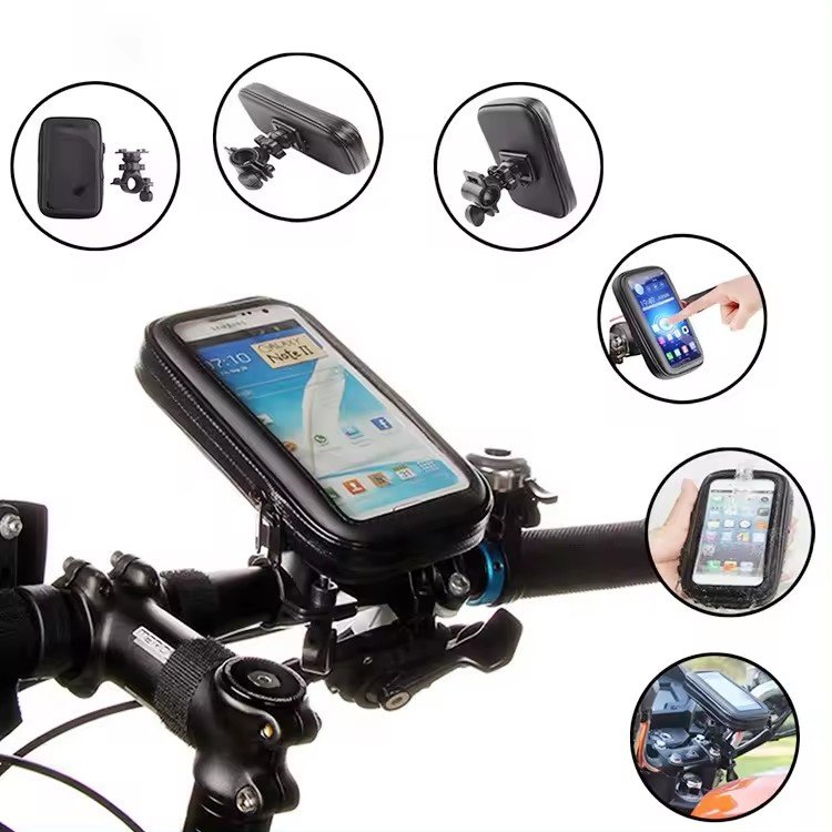 2024 Universal Bike phone Holder Waterproof Bag Case Handlebar Mount Stand Adjustable Holder For Mobile Cell phone