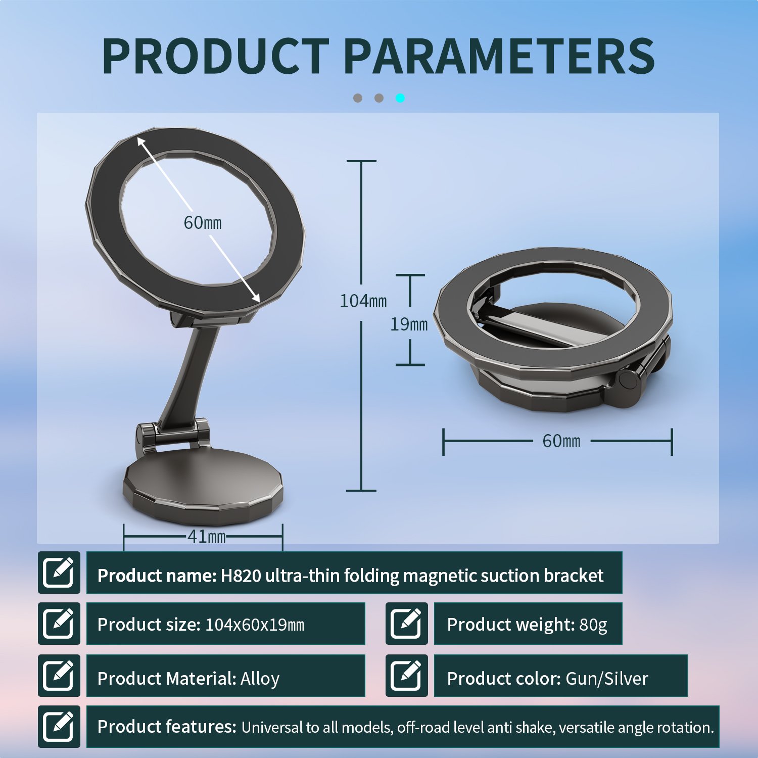 2024 Factory Wholesale Magsafe Car Phone Holder For Vehicles Mobile Support Magnetic Car Phone Mount For iPhone 14 Pro Max