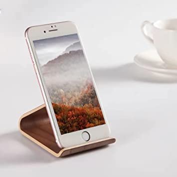 Newest Natural Finished Wooden Desk Charging Mobile Cellphone Stand Table Bed Smart Phone Holder Wooden Charging Station