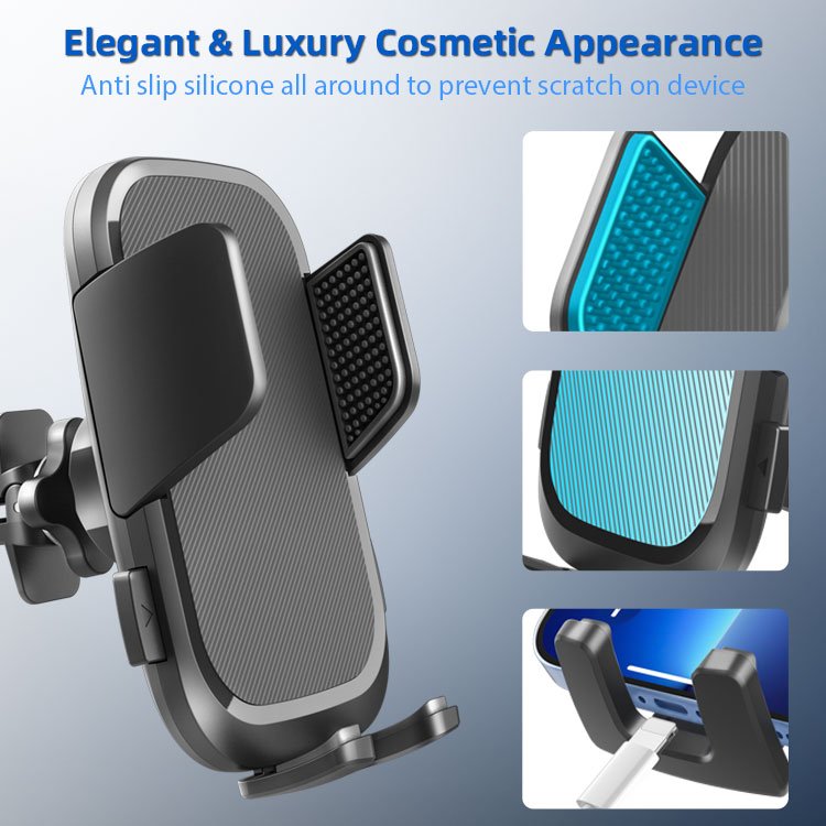Luxury Enlarged Clamp Car Holder For Phone In Car Air Vent Non-slip Silicone 360 Rotation Air Vent Phone Holder