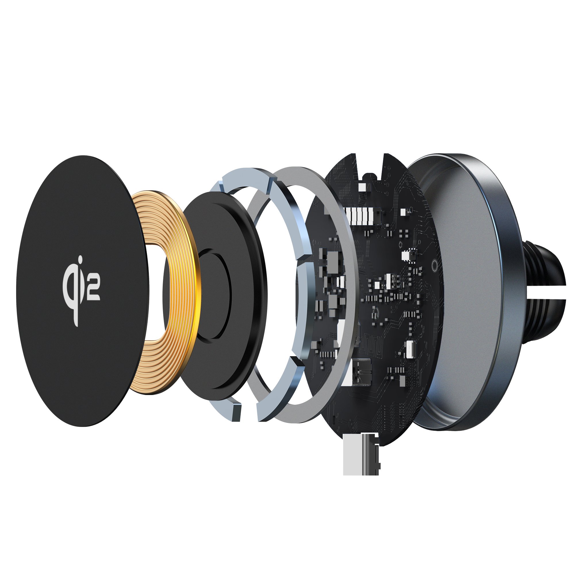 Aluminum Alloy Ultra-thin Qi2 15W Wireless Charger Magnetic Car Holder For iPhone 12/1314/15 Mini Pro Max