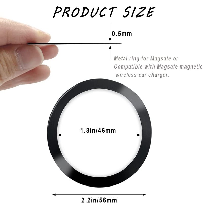 Universal Metal Ring Ultra Thin Magnetic Enhanced Metal Ring Plate with Sticker for Magnetic Car Mount