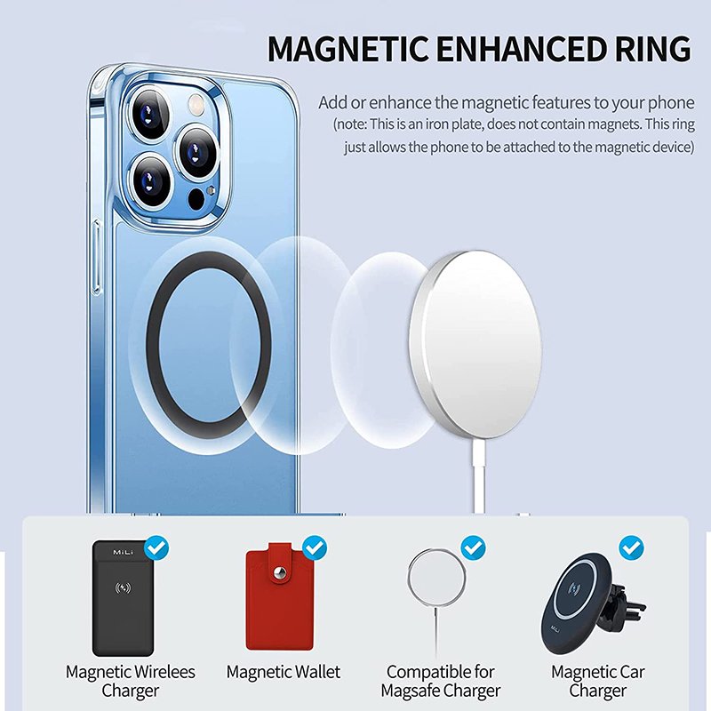 Universal Metal Ring Ultra Thin Magnetic Enhanced Metal Ring Plate with Sticker for Magnetic Car Mount